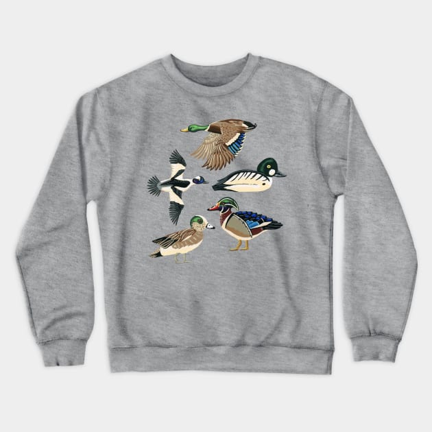 North American Ducks Crewneck Sweatshirt by paintedpansy